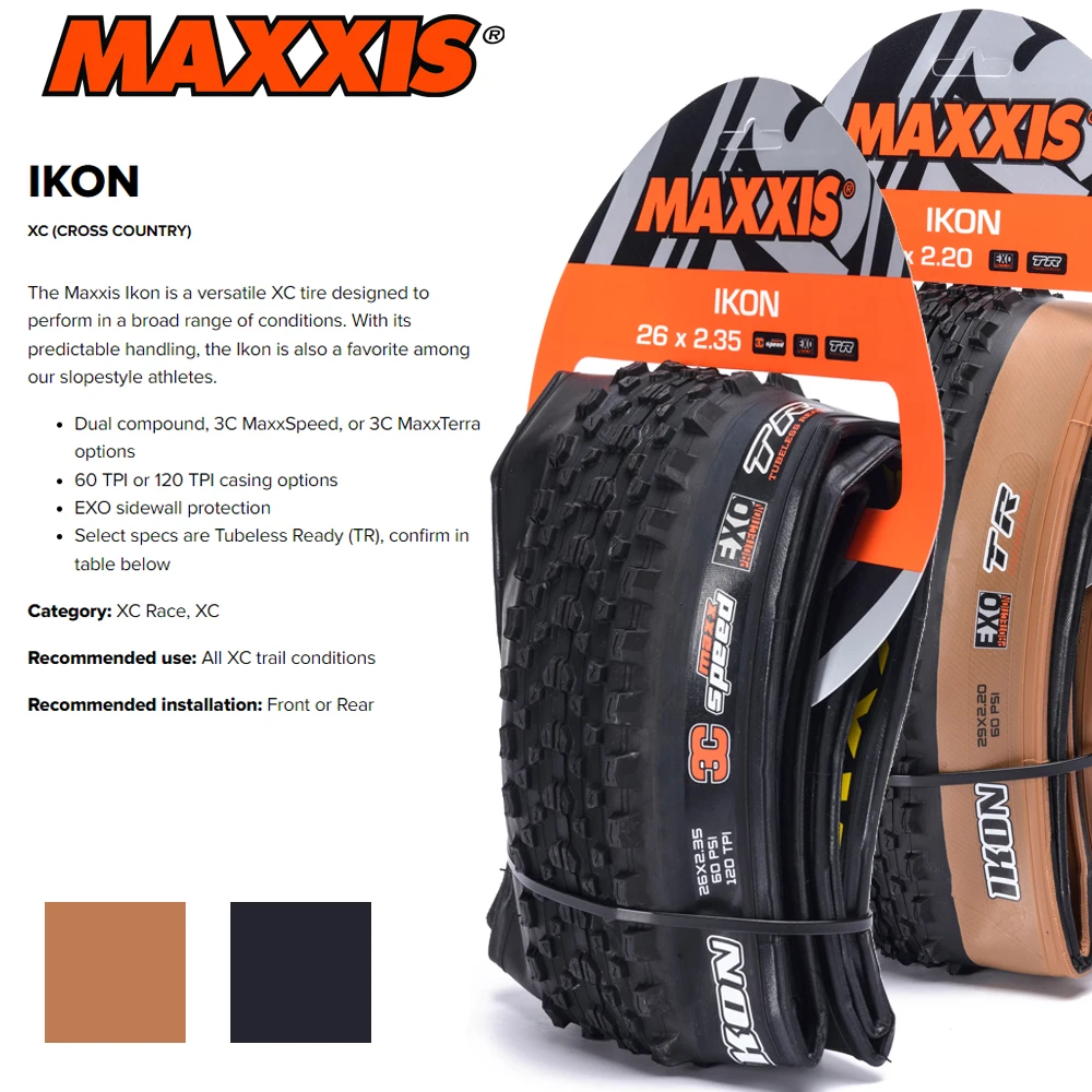 MAXXIS IKON Folding MTB Bicycle Tire 26x2.20 27.5x2.20 29x2.20