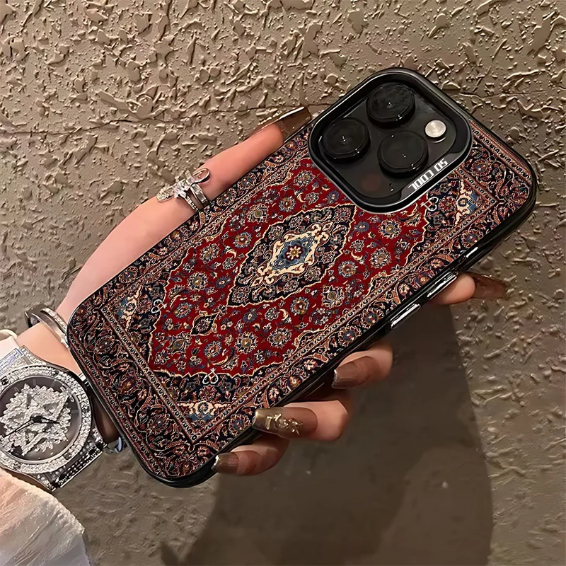 Persian Carpet Style Popular Phone Case For iPhone 16e 16 15 14 13 12 11 mini Pro Max X XR XSMAX 8 7 Plus Anti Fall Matte - náhled 4