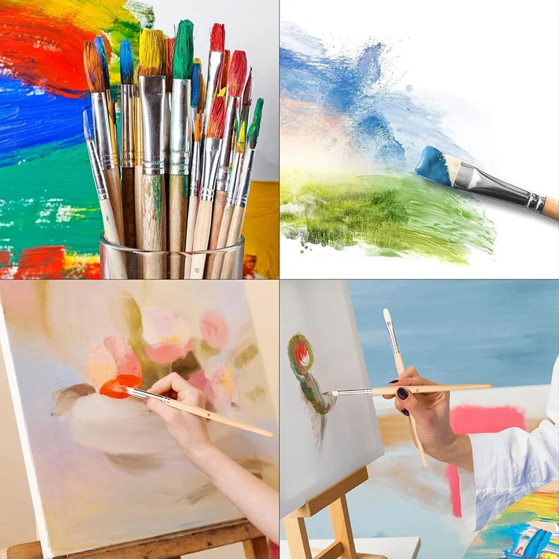 طقم فرش تلوين للفنانين للرسم على الأكريليك ، طقم فرش رسم ، كما هو موضح ، 6 *