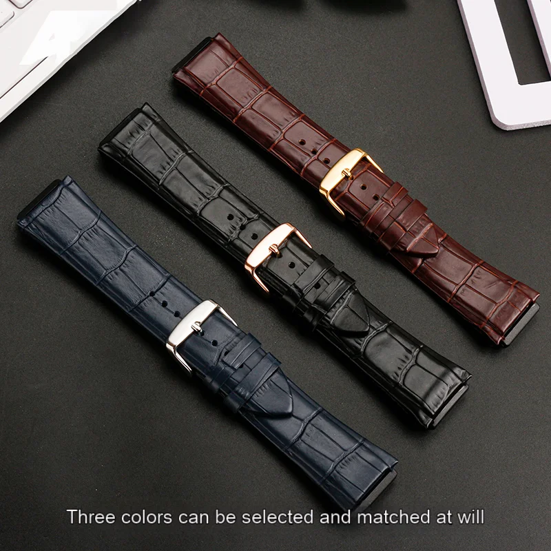 For GUESS leather strap 22mm special protrusion W0247G3 W0040G3 W0040G7 leather strap blue bracelet men's accessories gift tool