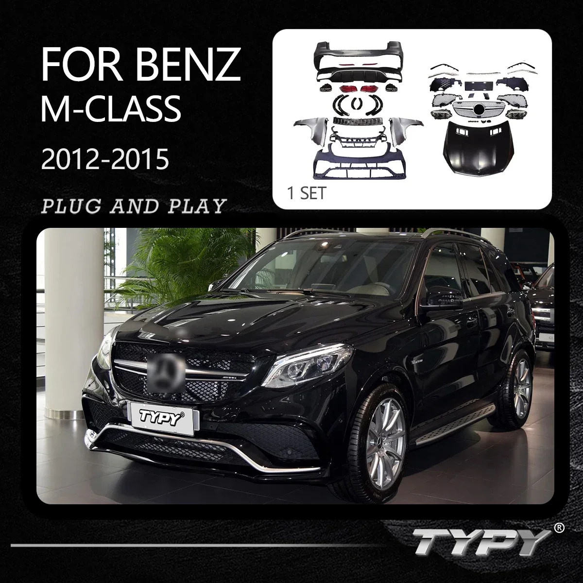 

Car Styling Bodykit Assembly For Benz M-Class Bodykit 2012-2015 Upgrade Modified To Benz GLE W166 AMG 63 2016 Styling Bodykit