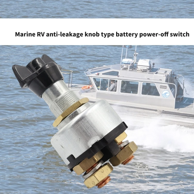 H3CE Marine Battery Disconnect Switches Knob Type Anti Leakage Design Copper Construction for Boats Yachts Motorhome Safety