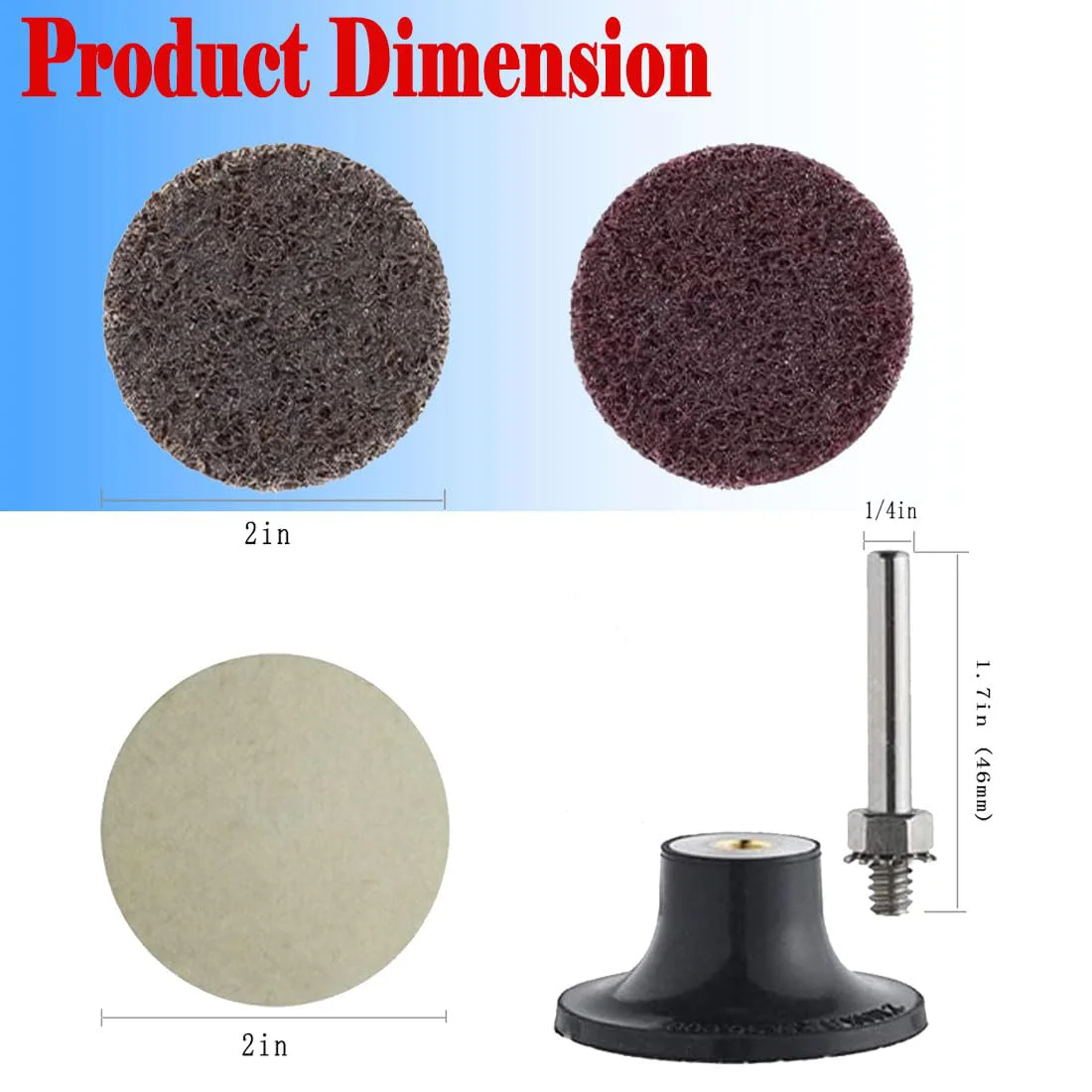 48 Pcs Sanding Discs, 2'' Quick Change Polishing Discs Surface Conditioning Discs with 1/4'' Holder for Die Grinder/Rotary Tools