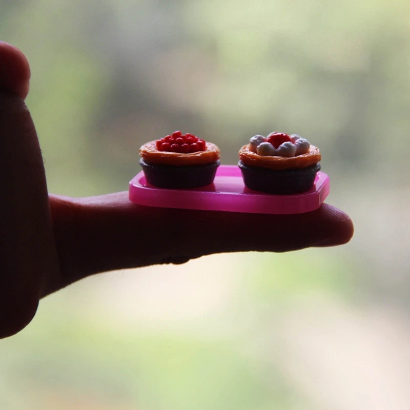 Miniature Food Candy Biscuits Tray Silicone Mold Mini Dessert Tray Plate Uv Resin Mold Food Play Round Keychain Silicone Mold
