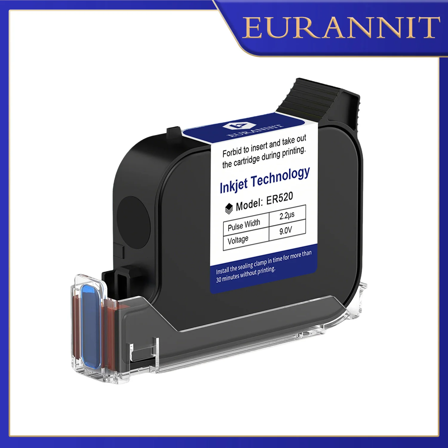 

EURANNIT Encrypted Ink Cartridges 12.7mm Nozzle Ink Cartridge Original Fast Drying Solvent Ink for Thermal Inkjet Printer