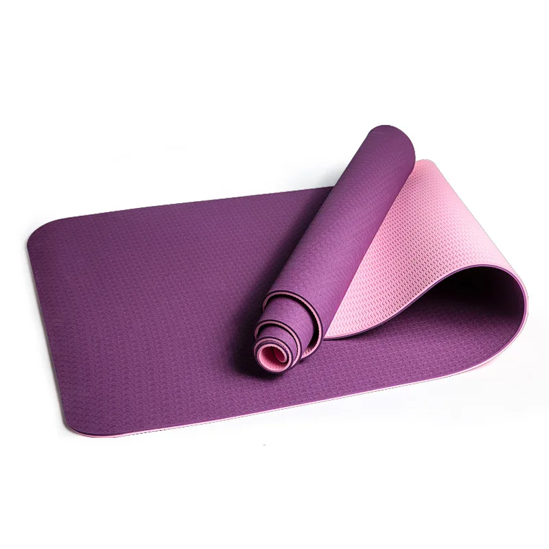 Thick Double Color Non-slip TPE Yoga Mat Quality Exercise Sport  for Fitness Gym Home Tasteless Pad183*61cm 6mm