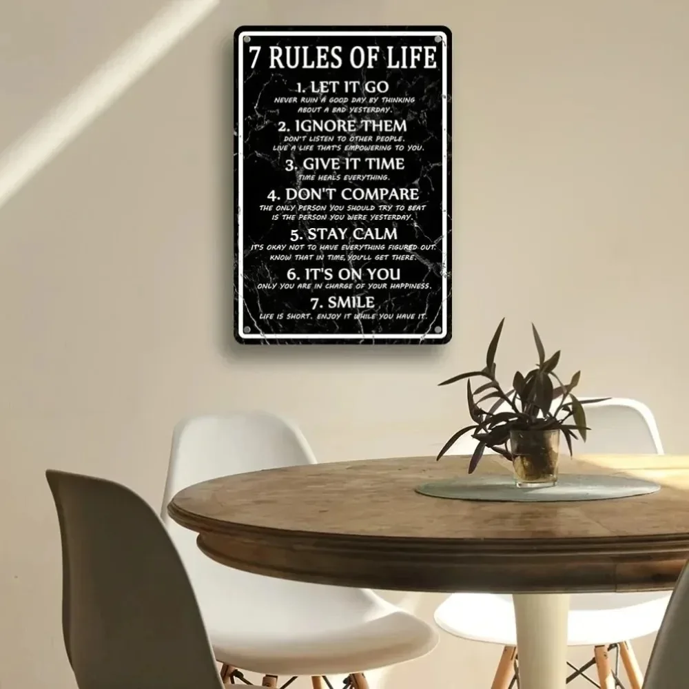 7 Rules of Life Metal Wall Sign 4