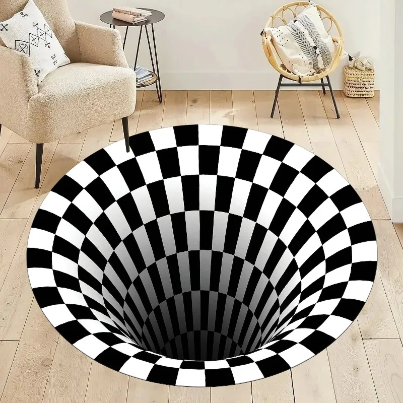 3D Vortex Teppich Illusion Teppich Optische Täuschung Runder Teppich Beliebter Teppich Home Decor Wohnzimmer Teppiche Coole Matte Einweihungsgeschenk