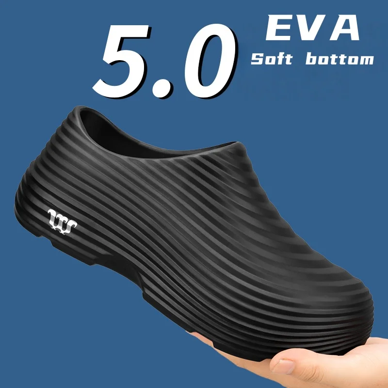 Fashion Men's Rain Boots Non-Slip Oil-Resistant Dirty Kitchen Shoes Waterproof Quick-Drying Fishing Shoes Casual Men's Shoes 46