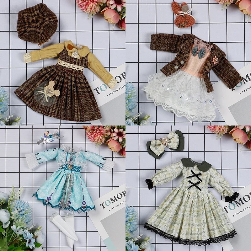 30CM BJD Doll Clothes Girl Dress Up Makeup DIY Toys  Accessories Dress Princess Doll House Set Children Humanoid Doll Girl Gifts