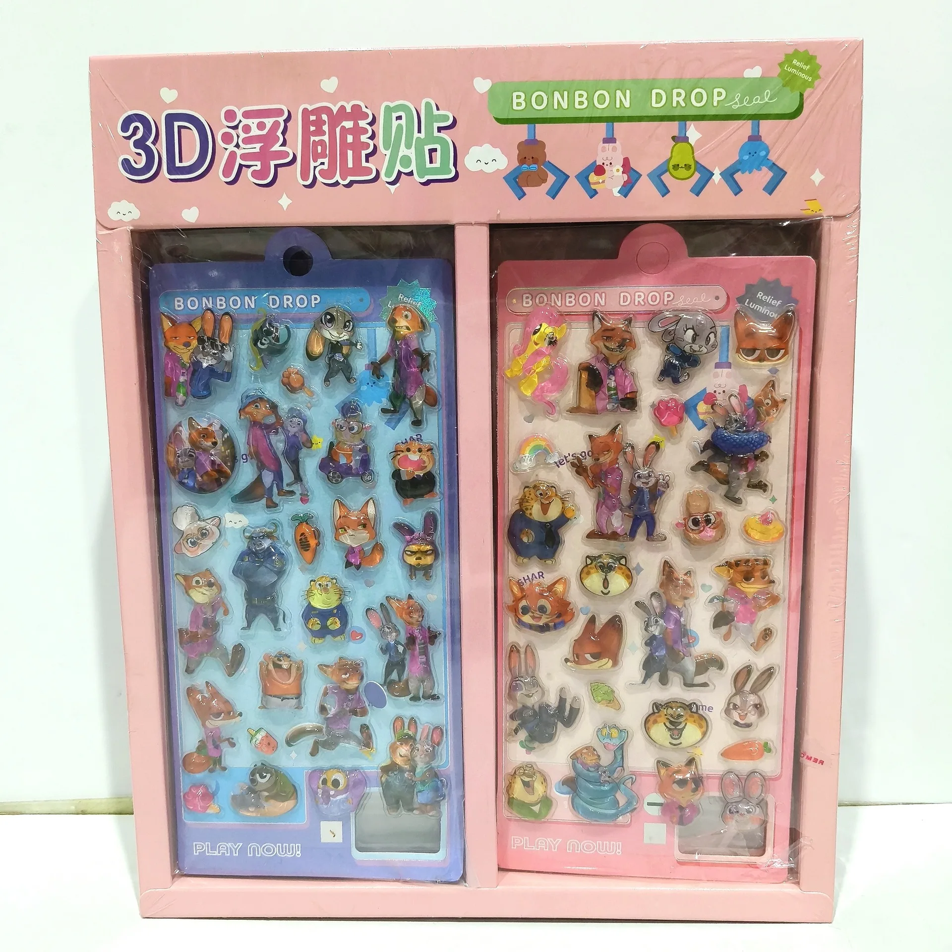 

Fashion Zootopia Stitch 3D Shake Water Stickers Cute Stickers Decorative Kawaii Cartoon Stationery Gift School Supplies 24pcs