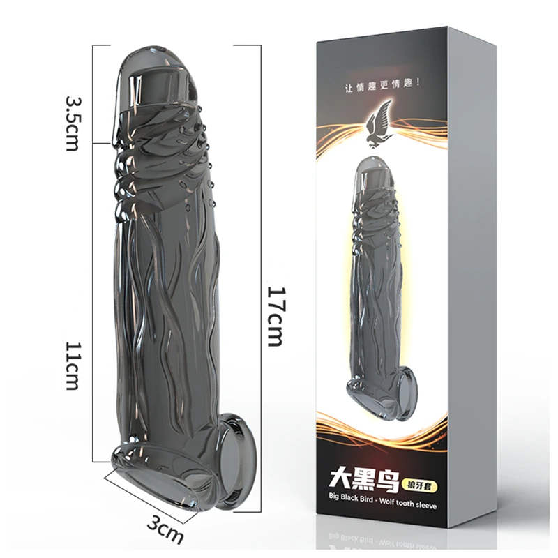 Big Penis Cover Extender Male Cock Enlargement Sexy Dick Reusable Sexuality Silicone Condom Funny Adult Erotic Toys for Men 18