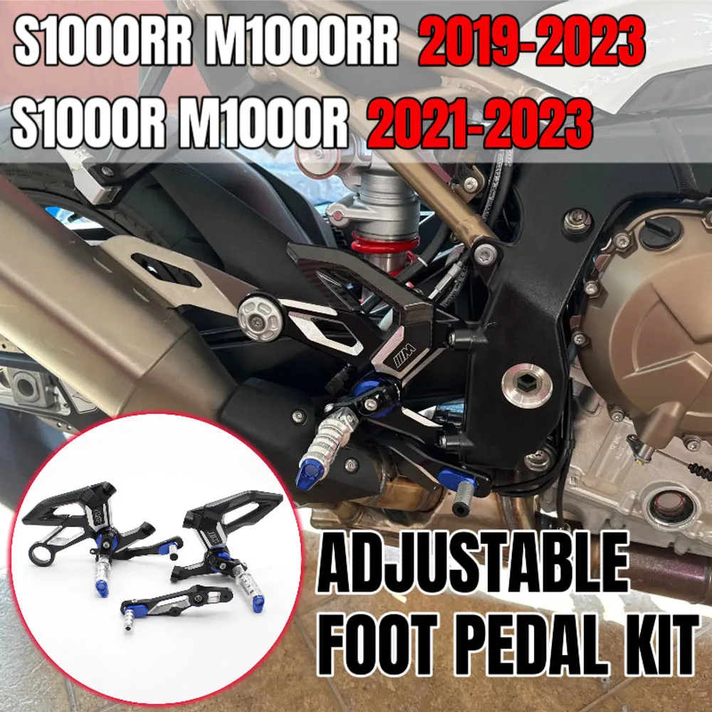 

S1000RR Motorcycle Accessories Adjustable Foot Pegs Rearsets For BMW s1000rr 2019-2023 S1000R 2021-2024 Heel Guard Protectors