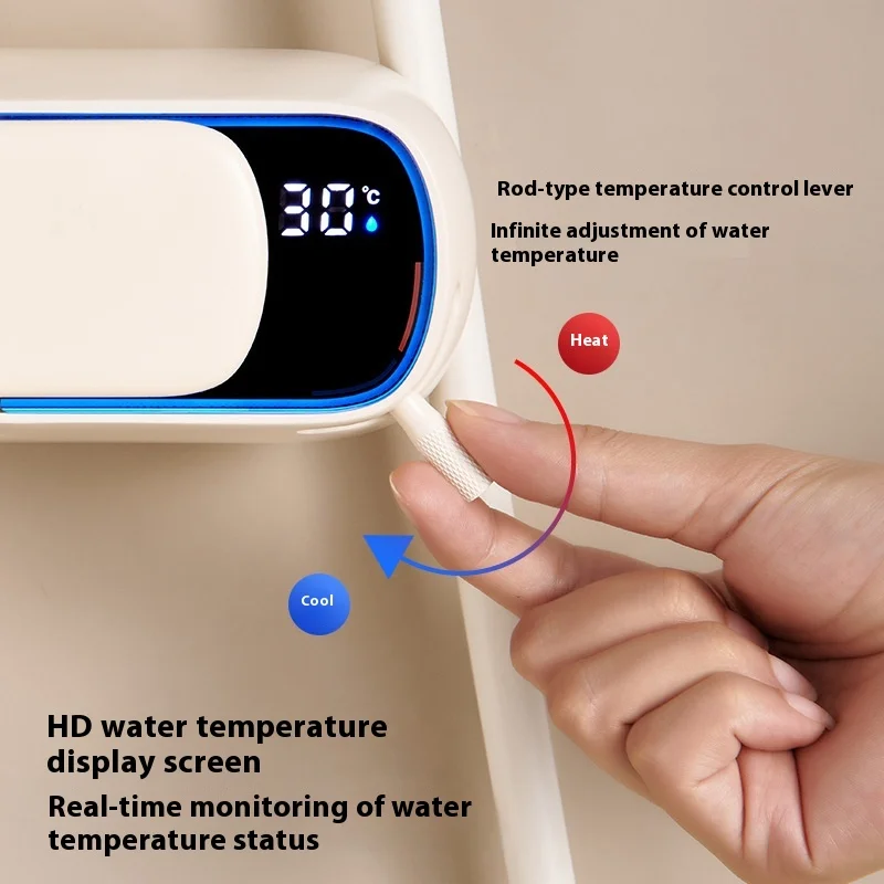 Bathroom Shower System Set Multifunctional Piano Keys Intelligent Temperature Digital Display Household Pressurize Shower Set