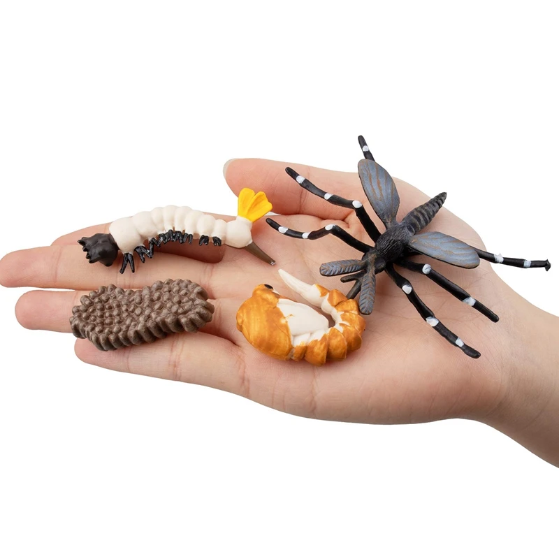 16PCS Farm Animals Figurines Life Cycle Of Chicken Rooster Centipede Spider Mosquito, Kids Cognitive Educational Toys