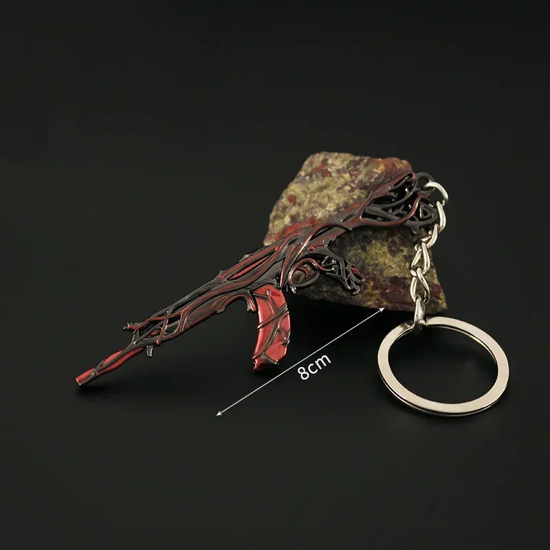 8cm valorant chaveiros gaias vingança laranja vandal periférico metralhadora arma de metal modelo jogo exibição presentes brinquedos para crianças