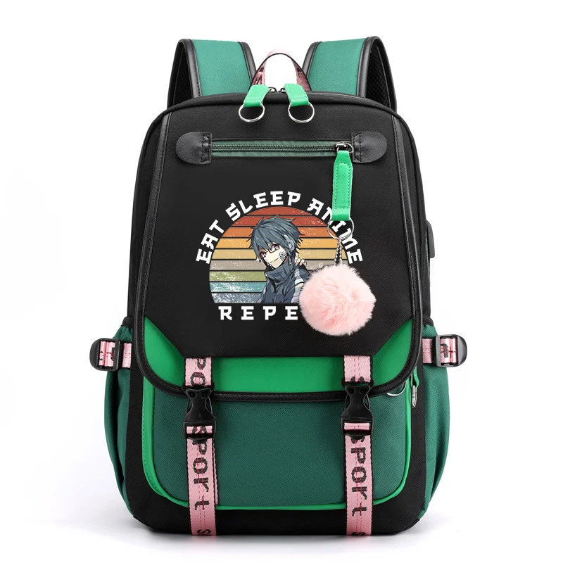 

Teenagers leisure outdoor street anime backpack new high quality USB zipper backpack large capacity anime backpacks