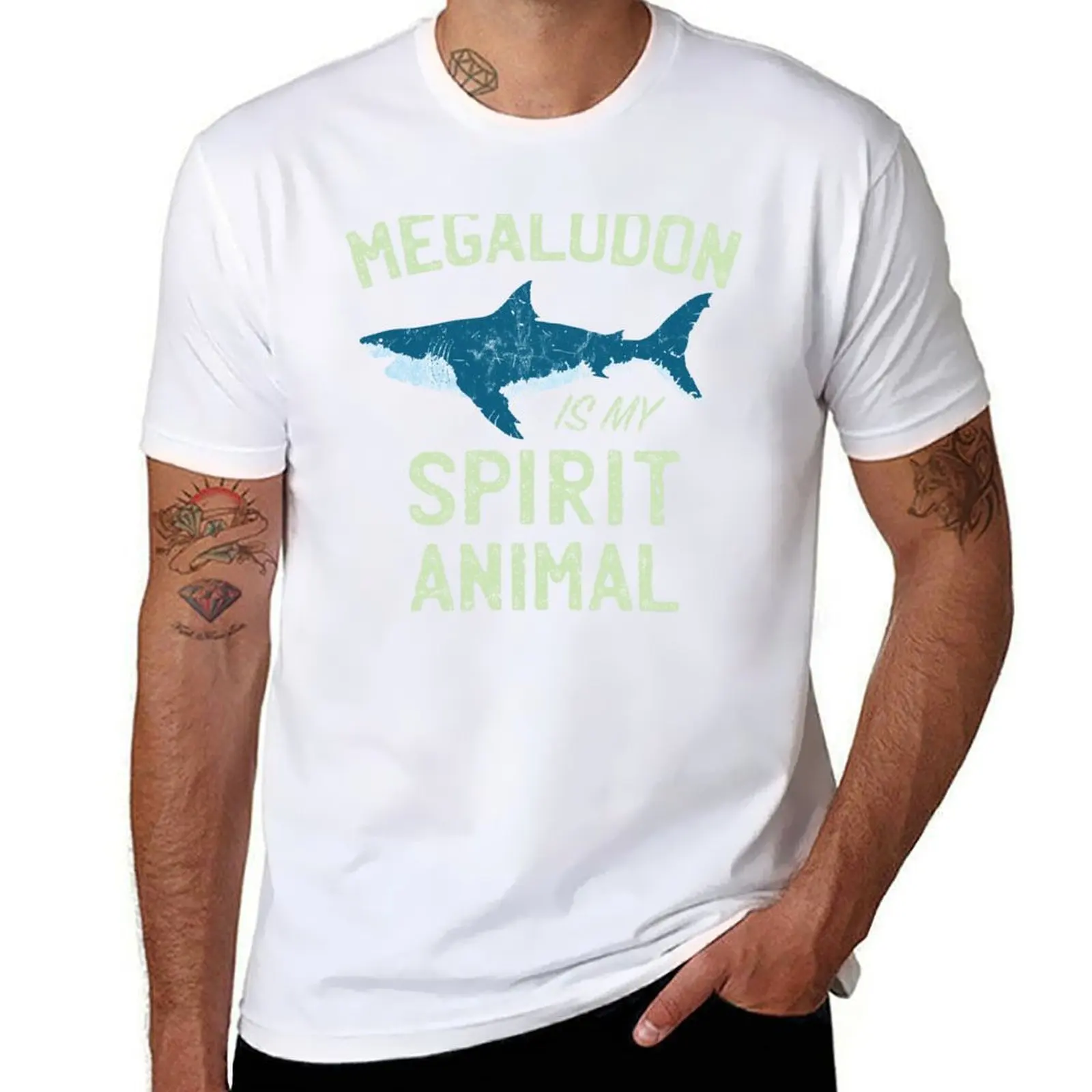 

Megalodon is my Spirit Animal T-Shirt cotton t shirt pack t shirts for man pack white T-Shirt