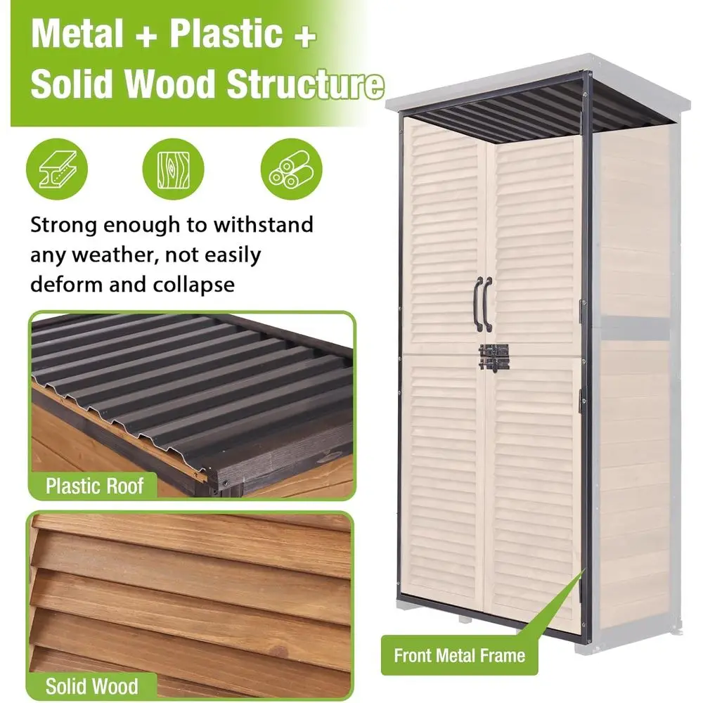 Upgraded Metal Durable Storage Shed with Floor and Adjustable Shelves Waterproof Garden Tool Shed