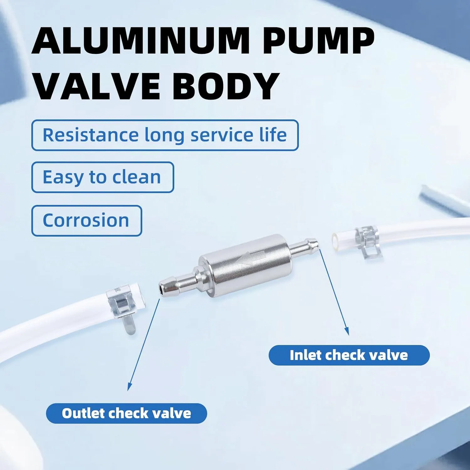 4 Set Brake Bleeder Hose, One Way Check Valve Tube Bleeding Tool Kit Silver view 2