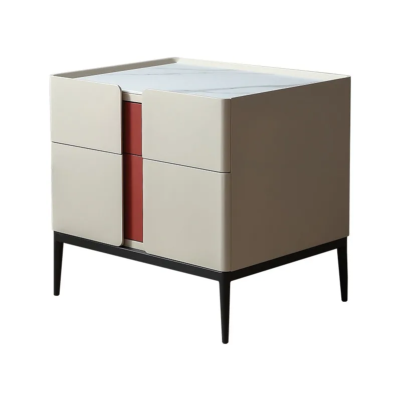 

Italian minimalist rock slab bedside table modern minimalist color matching bedroom paint