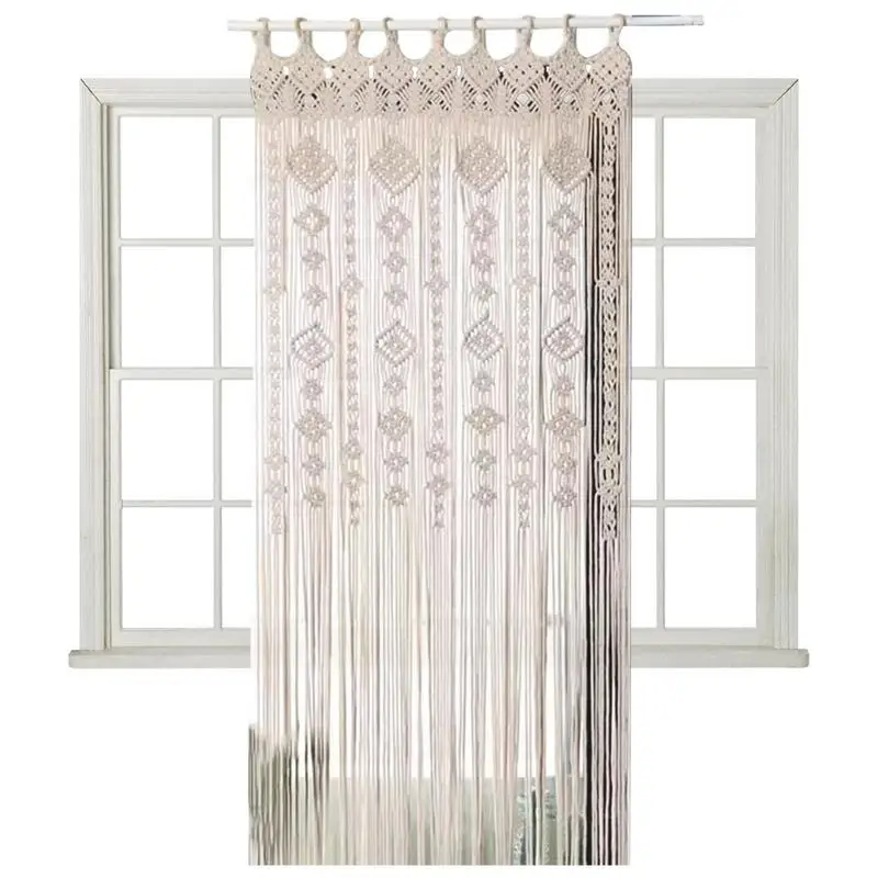 

Boho Macrame Curtains Macrame Curtain Window Panels 78.74x33.46in Bohemian Decor For Window Doorway Closet Wedding Backdrop Arch