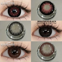 EYESHARE 1 Pair Color Contact Lenses for Big Eyes Fashion Cosmetic High Quality Black 14.5mm Contact Cosmetic Eye Contacts lens