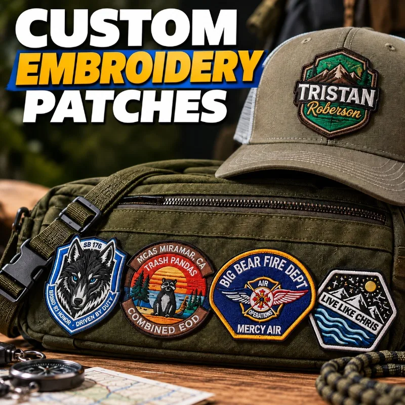 Wholesale Custom Embroidered Patches Personalized Company Logo Embroidery Patches Garment Badges Factory Supplier Bulk Orders
