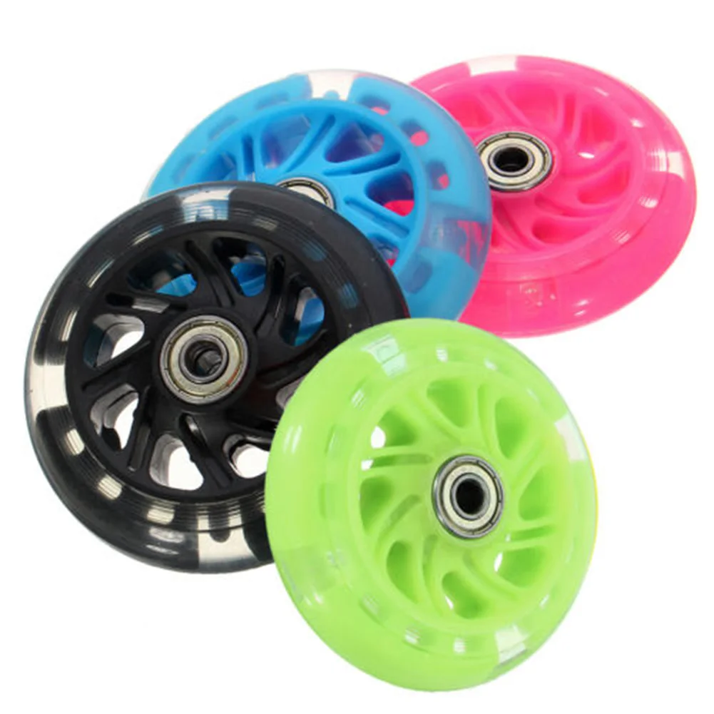 1pc LED Flash Wheel Flashing Lights Back Rear ABEC For Scooter Mini 12x2cm PU Children Replace Wheels Lighting Outdoor Bike Part