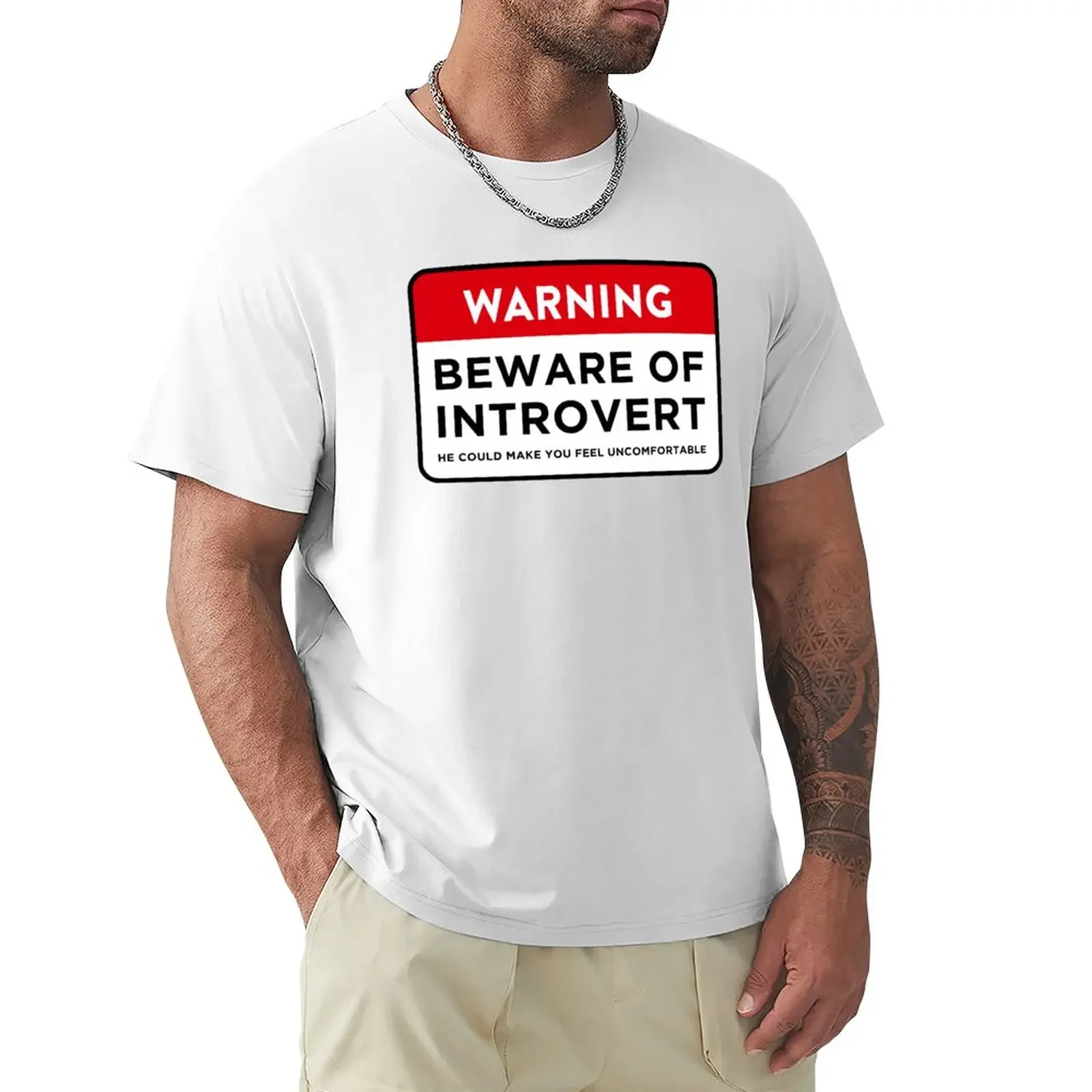 Beware of Introvert T-Shirt funnys tops quick drying t shirts for men cotton