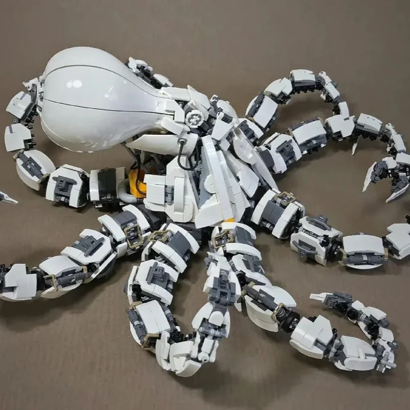 Conjunto de partículas pequenas mecha polvo brinquedos mecânico animal móvel tentáculo coleção de blocos de construção animais decoração