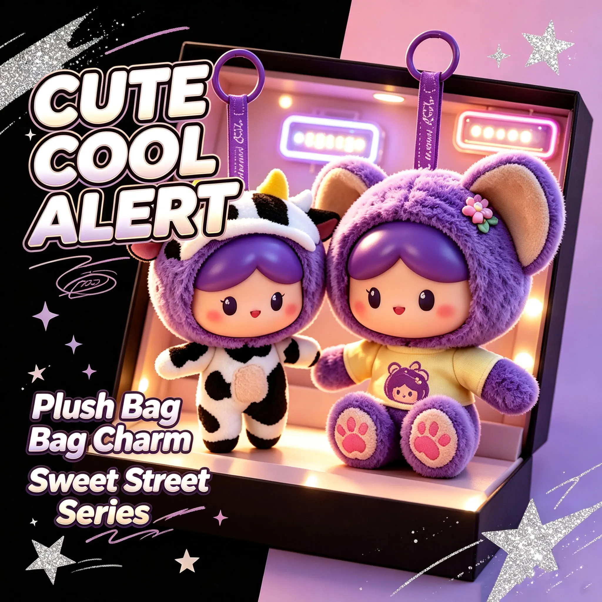 Authentic and in stock 26 trendy plush set featuring dog breed girl theme. Popular blind box lucky doll keychain plush toy gift. - view 2