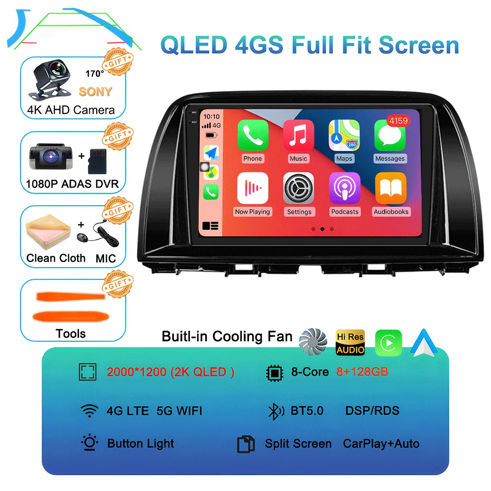 Android 16 carplay For Mazda CX 5 CX5 CX-5 2012 - 2016 Video