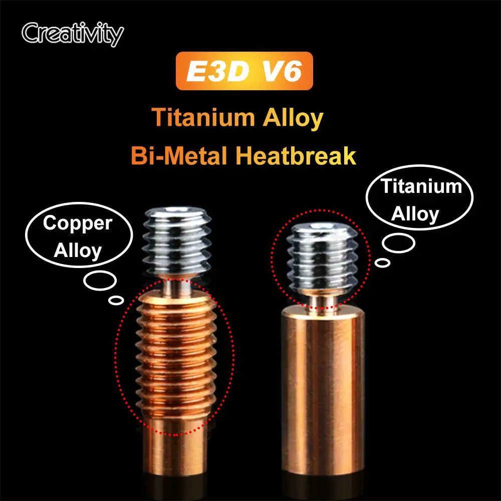 V6 Bimetal Heatbreak Copper Titanium Upgrade Throat For Sidewinder X1 X2/Genius Genius Pro 3D Printer E3-D V6 Throats