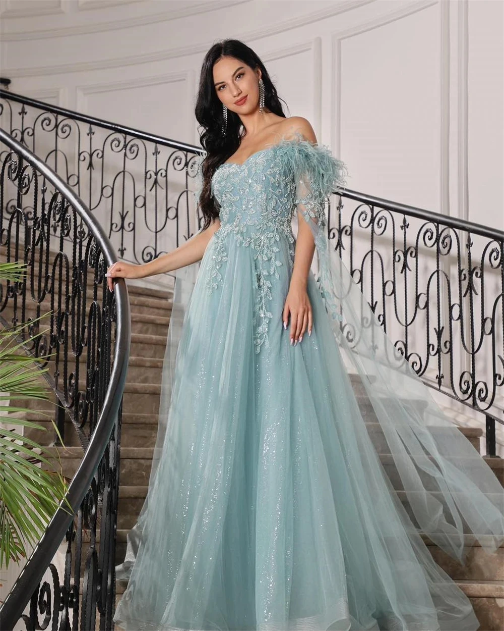 Formal Party Appliques Long Bespoke Occasion Gown Evening Dresses Pastrol Unisex Jersey Retro Dubai Saudi Arabic Prom Customized