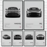 A-Aston M-Martin DB11 9 5 S Ventage S Poster Sticky Wall Art Printing Waterproof Home Living Bed Room Bar Aesthetic Decor