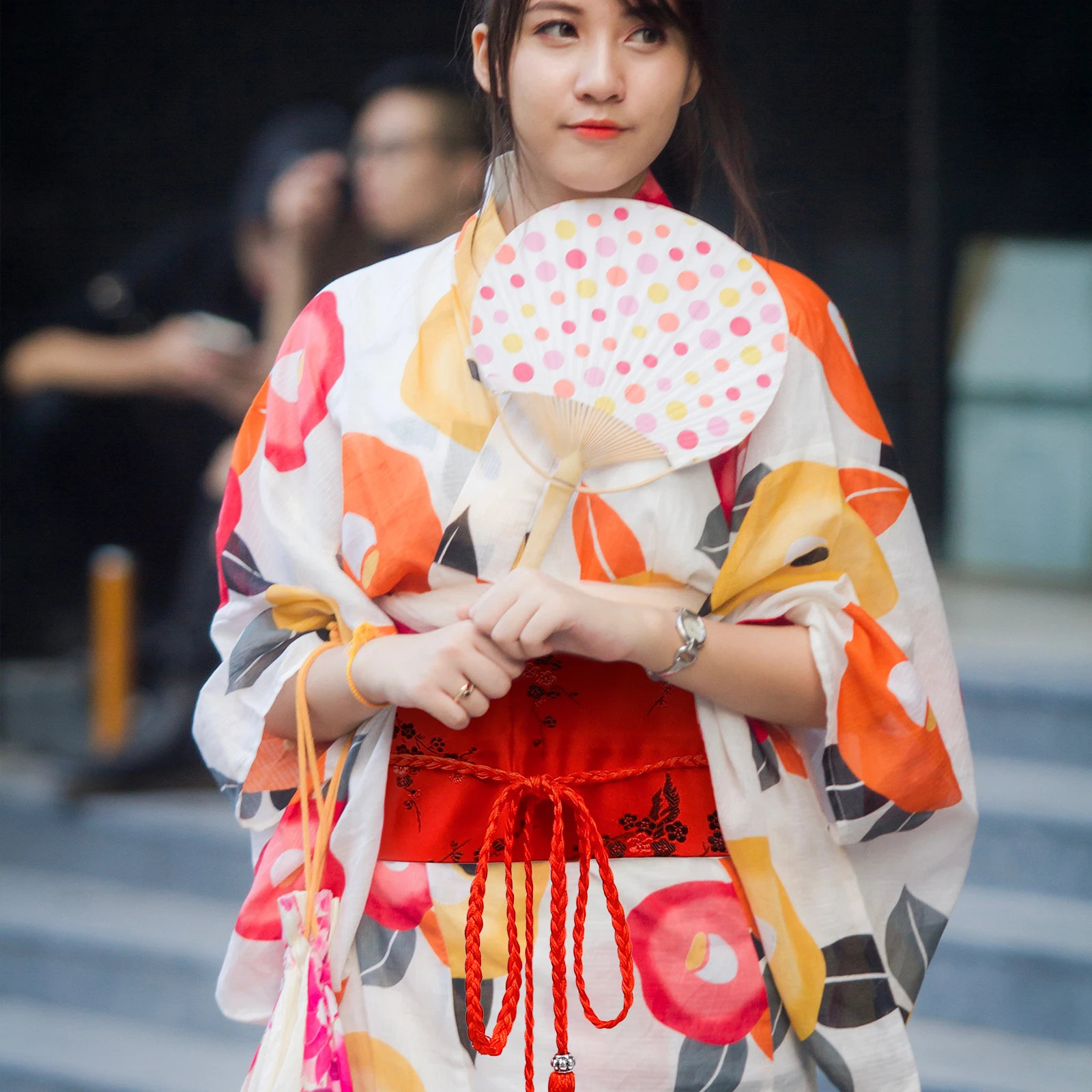 

Kimono Girdle Japanese Sash Tassel Belt High-quality Fabric Thin Waist Shaping Women Ethnic Style Waistband Multi-color Optional