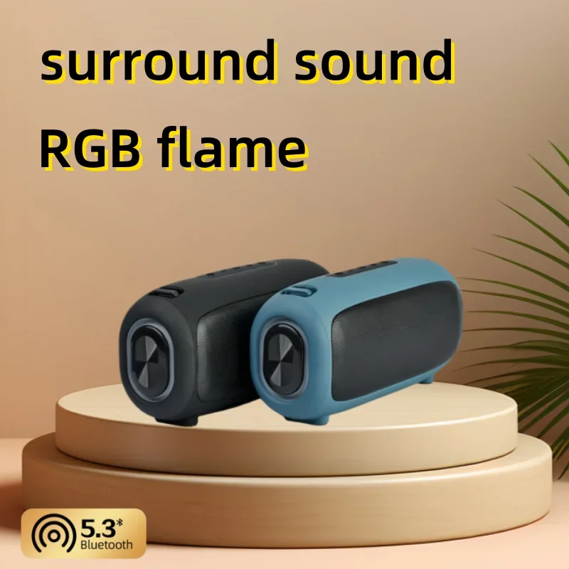 

RGB Colorful Light Portable HIFI Flame Lamp Wireless Bluetooth Speaker Desktop Computer Audio Outdoor Stereo Mini Boombox TF AUX