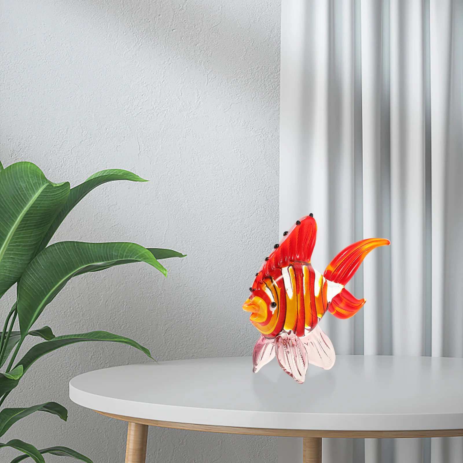 

1Pcs Creative Stained Glass Fish Ornament Marine Animal Desktop Decoration Home Decor Handmade Fish Craft Colorful Adornment