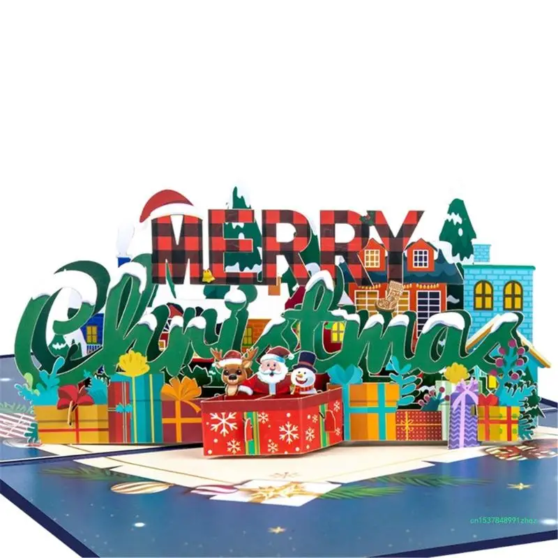 Unique 3D Popup Christmas Cards Elegant 3D Christmas Popup Card for Warm Wishes Easy Fold Greeting Card Ornament