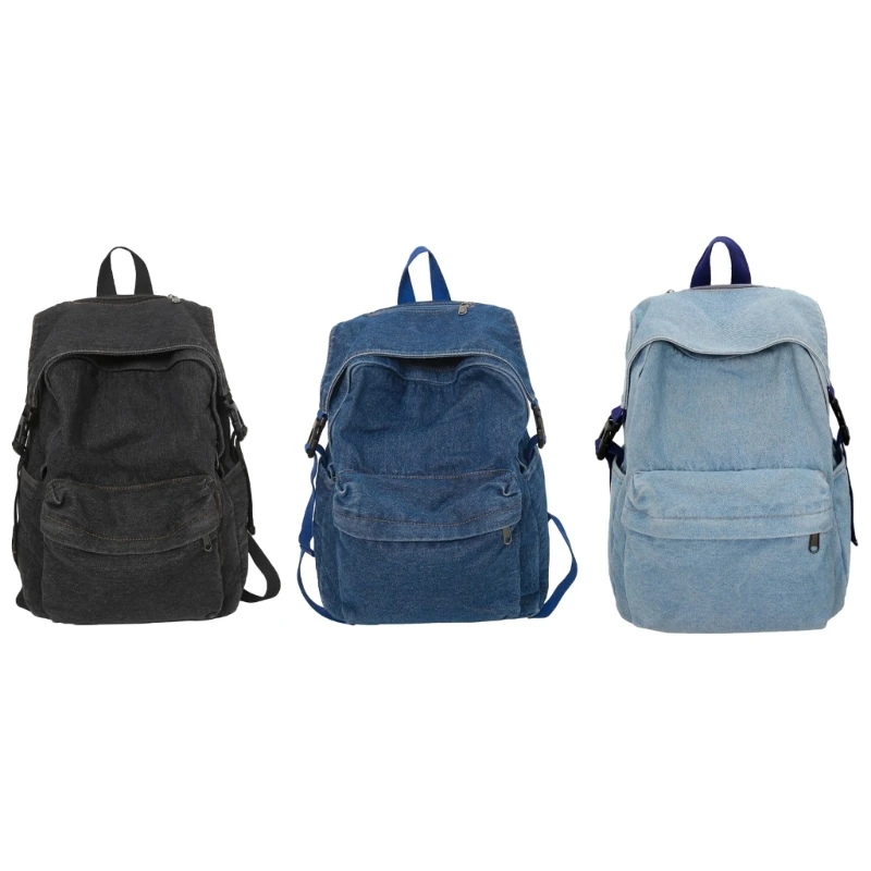 Tas Sekolah Ransel Laptop Trendy Jean Daypack Untuk Tas Buku Pelajar Fashion