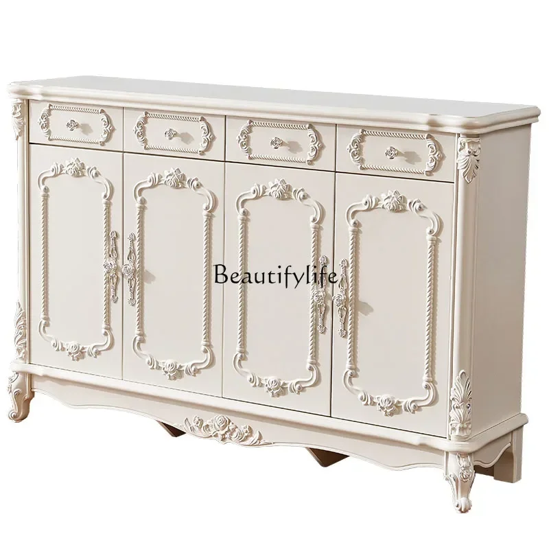 

FG28European shoe cabinet white engraved luxury entrance foyer cabinet assembly simple European large capacity