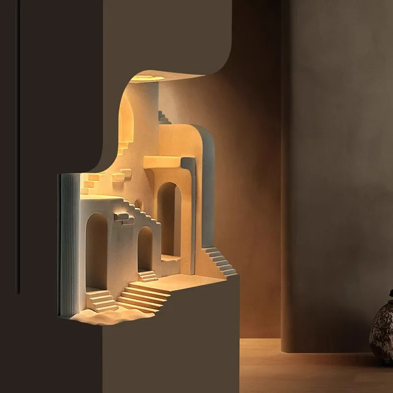 Creative Gypsum Embedded Wall Lamps Designer Creative Sconces Living Room Corridor Staircase Human Body Sensing Background Light