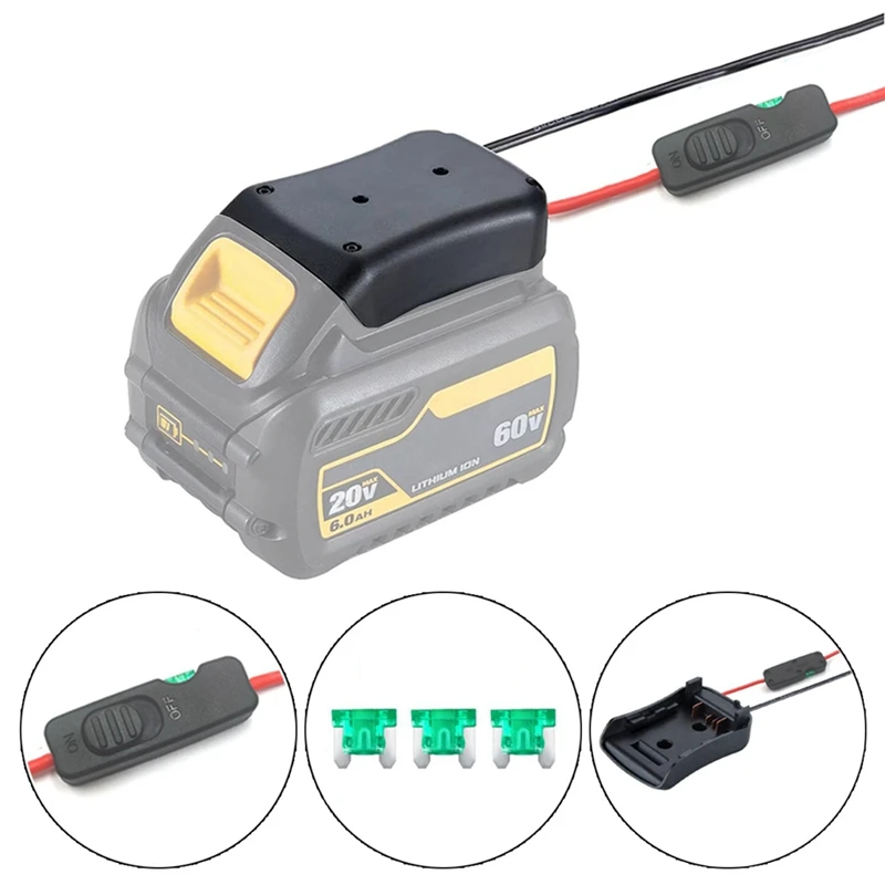 Battery Adapter For Dewalt Battery Adapter Power Tool Battery Converter Kit With Switch Fuses & Wire Terminals