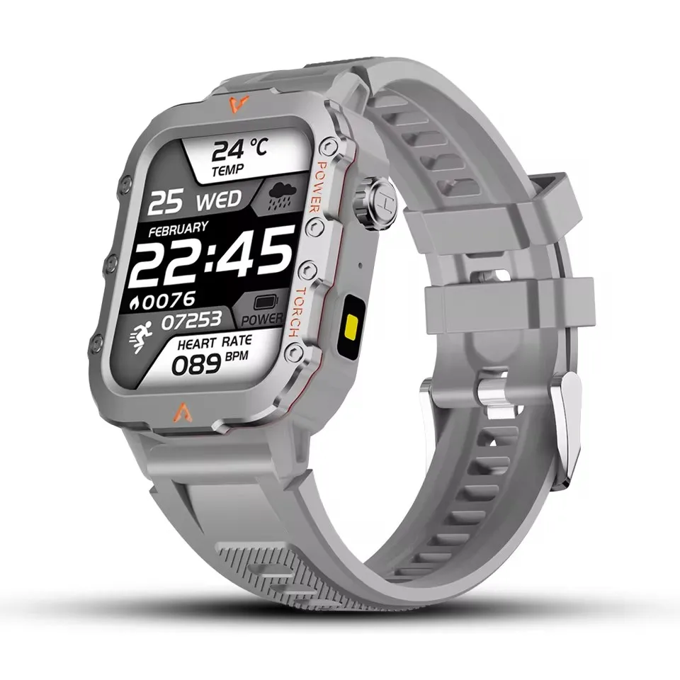 Smartwatches For Music Call Connect Phone Men Flashlight Weather Distance Message Sport Tracker Bluetooth Smart Watch Outdoor