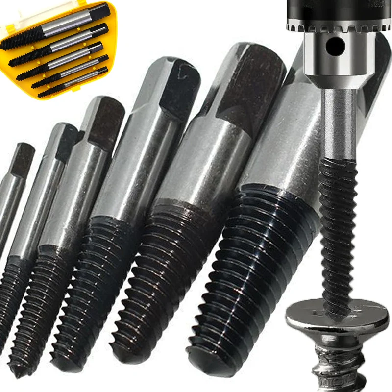 

5/6 шт., стальной съемник сломанных винтов, экстрактор, сверла, экстрактор поврежденного винта, двухсторонний винт, инструмент для ремонта водопроводных труб