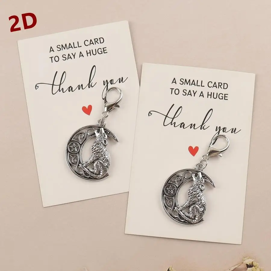 1/5/10/20/50/100pcs A 2D Retro Cartoon Wolf Keychain, Suitable for Bags And Car Keys, a Charming Accessory That Represents Pocke