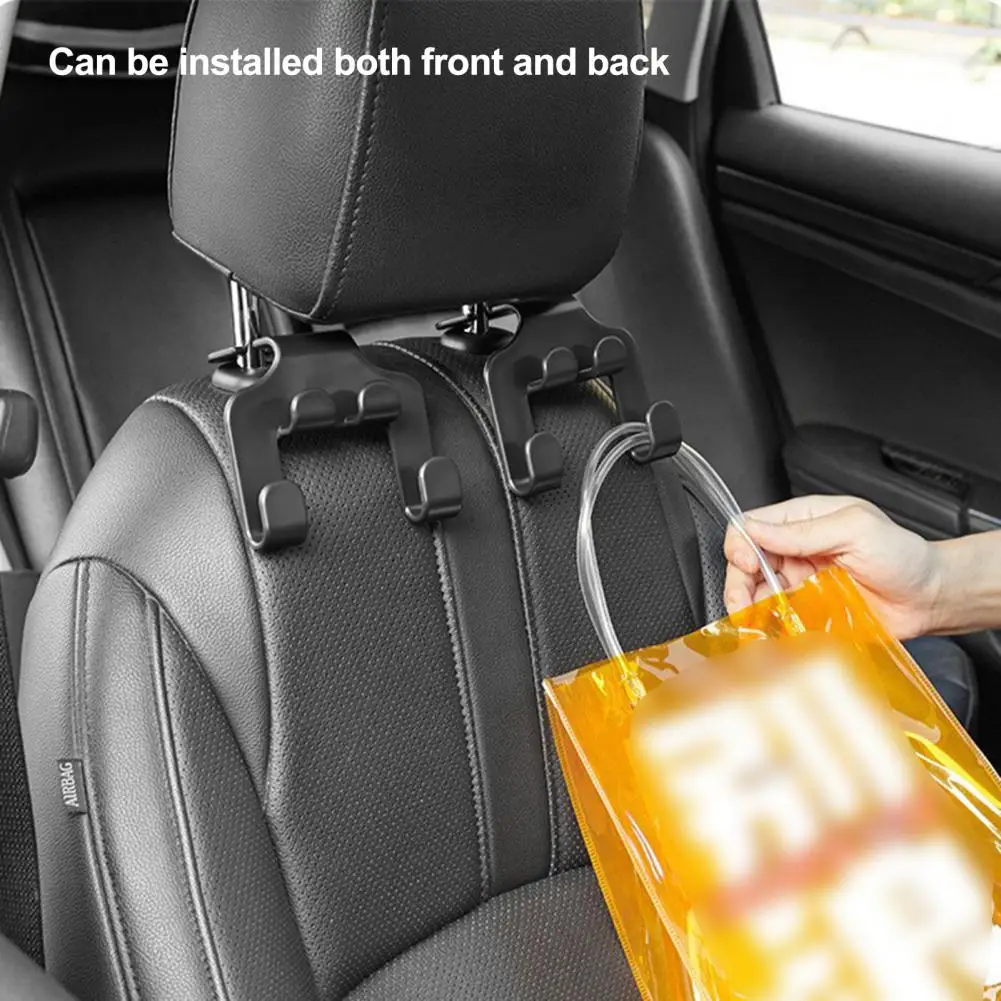 Multifunctional Car Headrest Hook Car Seat Headrest Hook Phone Holder Heavy Duty Auto Seatback Mount Organizer Hanger for 2pcs