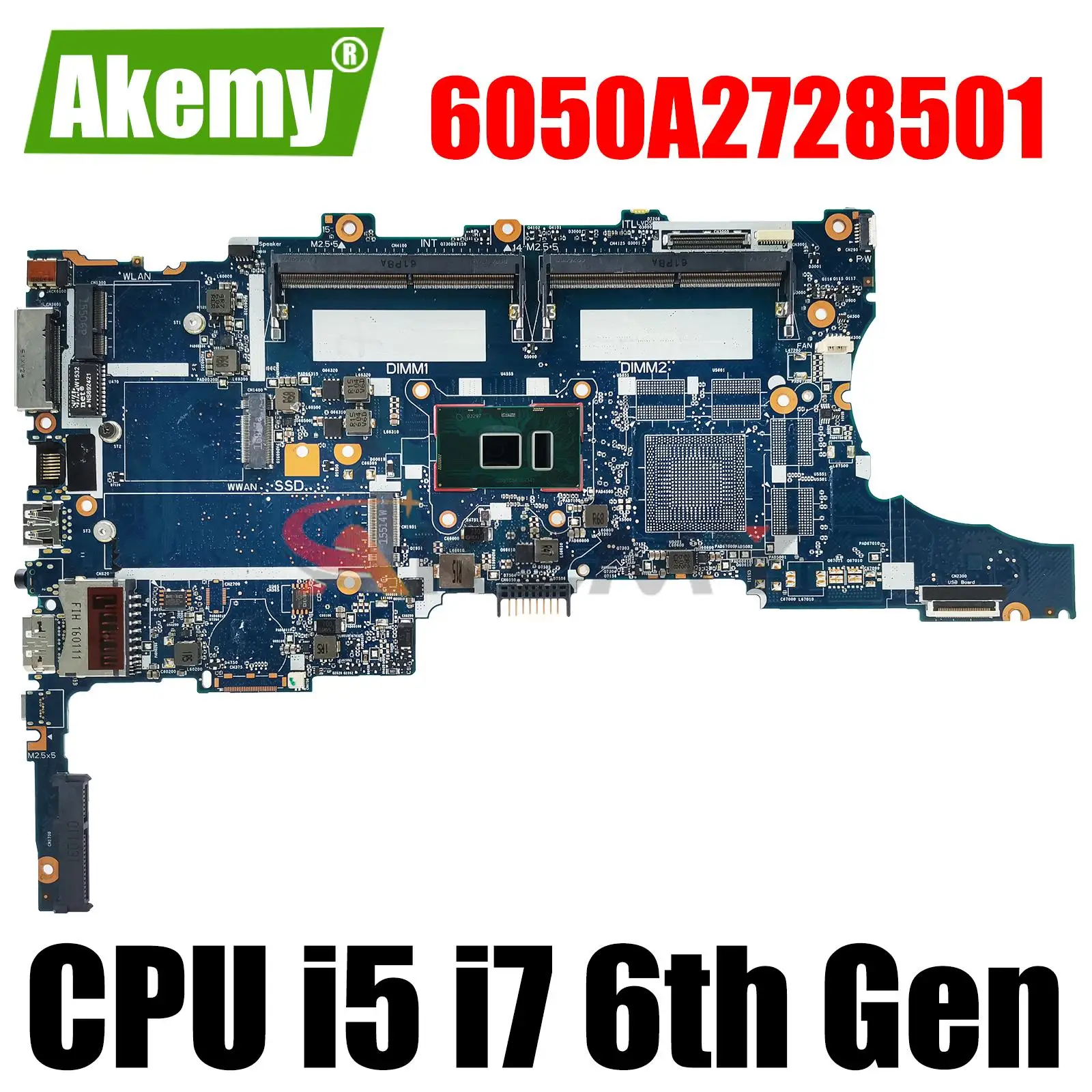 

For HP Elitebook 840 G3 850 G3 Laptop motherboard Mainboard with I5 I7 6th Gen CPU 6050A2728501 6050A2822301 Motherboard