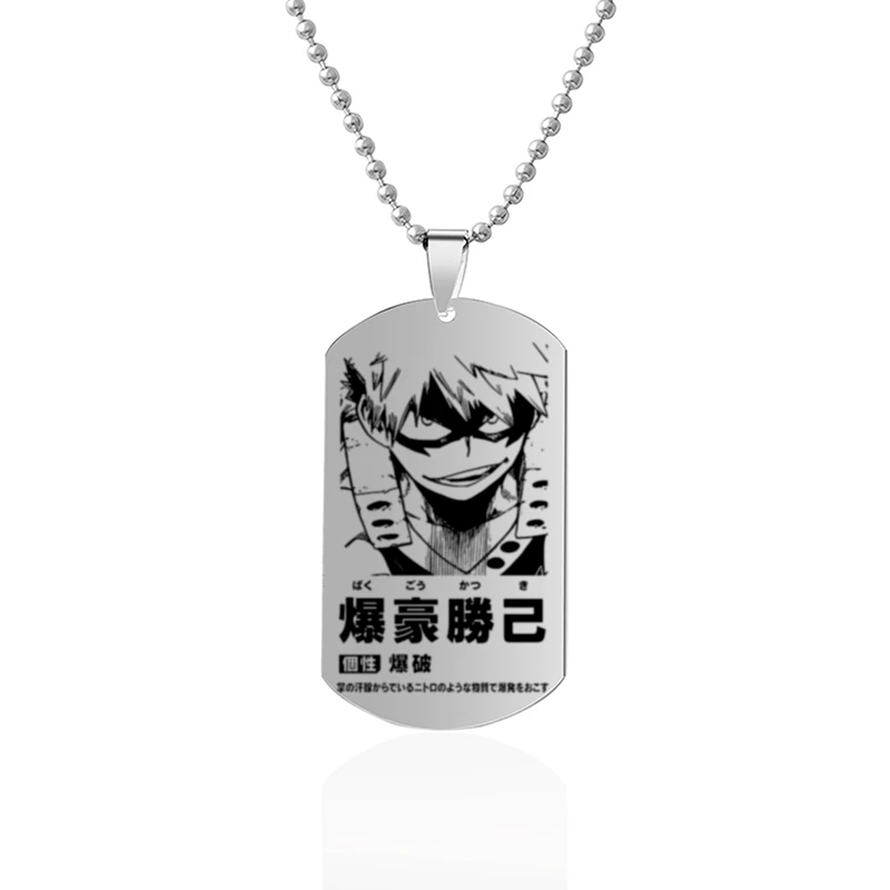 Stainless Steel Necklace Anime My Hero Academia Bakugou Katsuki Character Pendant Necklace Cosplay Personality Pendant For Fans